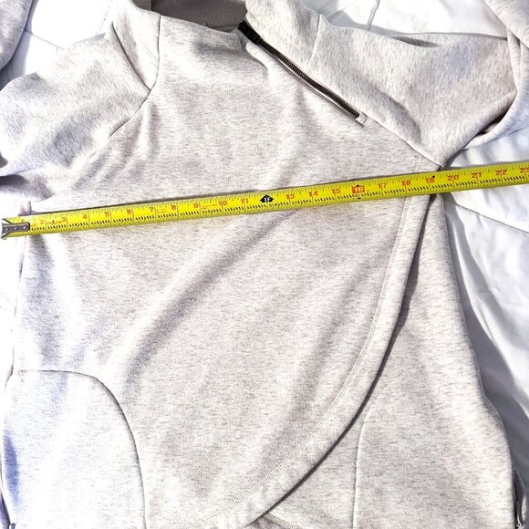 Athleta Cozy Karma Asym Pullover // Toasted Brown Heather Small - Picture 13 of 14